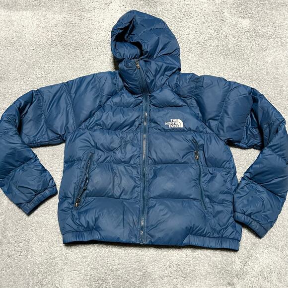 The North Face Puffer Jacket Womens Medium Blue Hydrenalite 600 Down Hooded - Picture 1 of 11